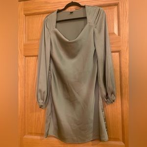 Elegant Olive Green Mini Dress